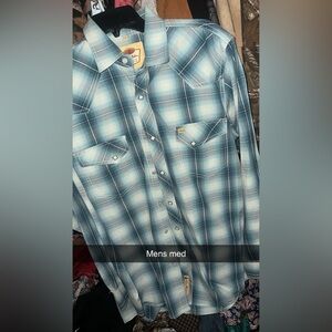 Blue Plaid Men's Shirt Larry Mahan